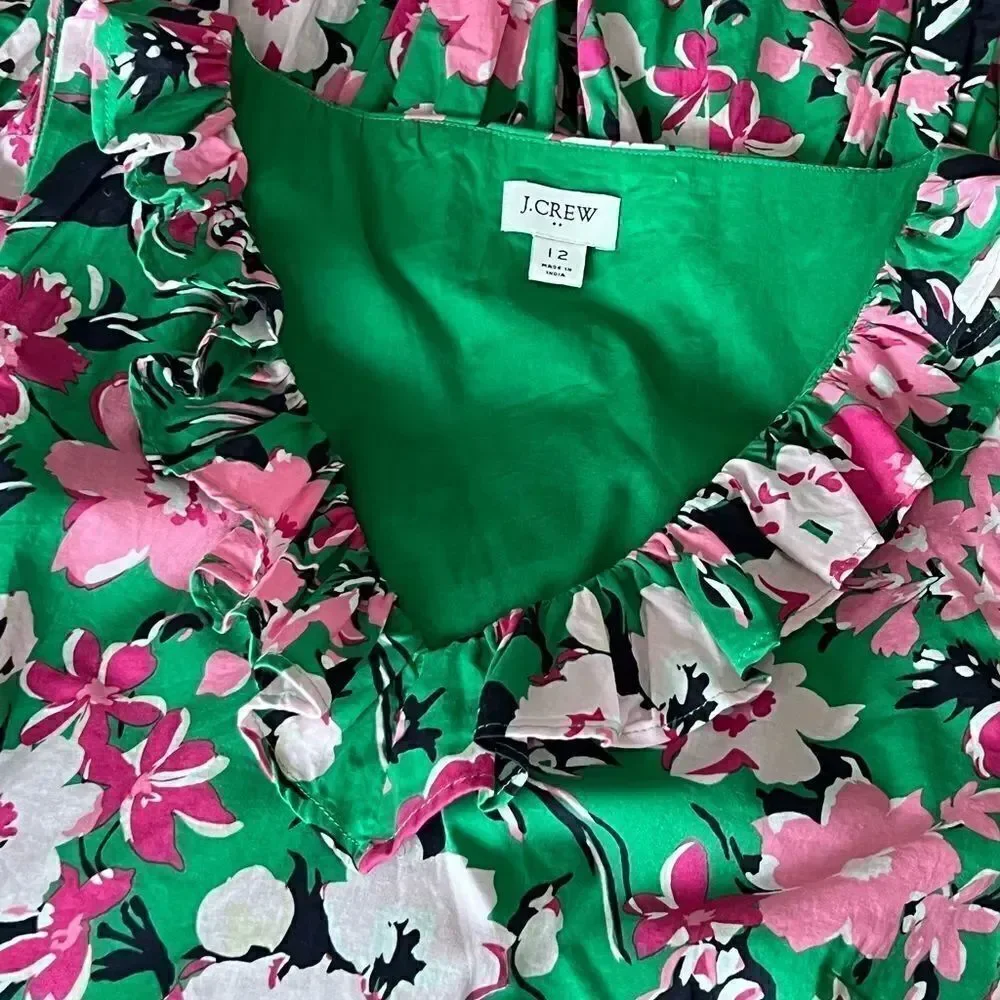 J.Crew ruffled floral midi dress